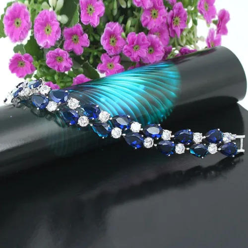 Miniatura 4 de Ever Faith pulsera vintage con circonitas cúbicas en forma de lágrimas, para mujer.