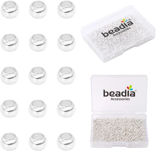 Miniatura 14 de BEADIA - Hebilla de línea de pesca cilíndrica chapada en oro de 14 quilates, tapas de extremo de 3.2 mm, 30 piezas para hacer joyas