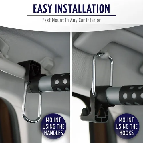Miniatura 3 de Zone Tech y Zone Tech - Percha para colgar la cabeza del coche con barra extensible para el reposacabezas del automóvil, para chaqueta, traje