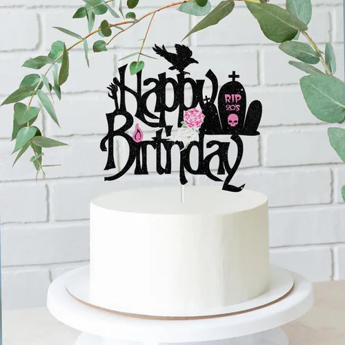 Miniatura 6 de Decoración para tarta de feliz cumpleaños RIP Twenties – Death to My Twenties RIP to My 20s Dirty 30 Birthday Glitter Cake Topper – Decoración
