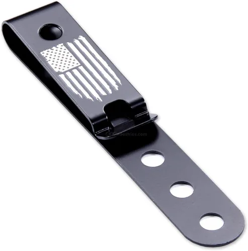 Miniatura 21 de HolsterSmith - Clip universal de metal para cinturón para hacer fundas, modelo 5, (3 agujeros), color negro táctico