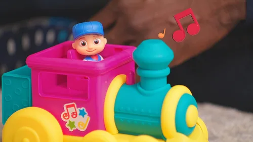 Miniatura 3 de CoComelon Característica vehículo, tren – vehículo de tren con sonidos – Figura exclusiva de conductor JJ – Se adapta a 4 figuras – Ruedas gratis