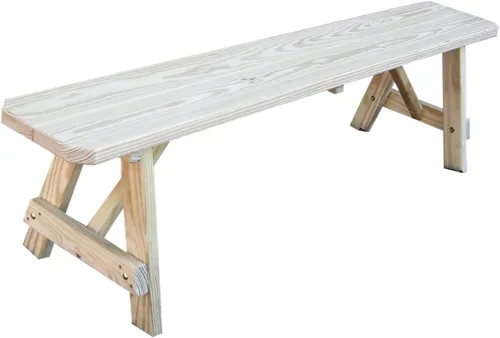 Miniatura 30 de Furniture Barn USA Banco tradicional de pino tratado a presión de 2 pies, tinte de cedro