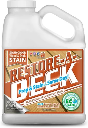Miniatura 6 de Restore-A-Deck - Tinte de color sólido para cubiertas y madera exterior (1 galón, blanco clásico)