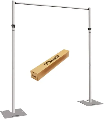 Soportes Verticales Ajustables de Tubería y Cortina, Barras Transversales, Bases y Colgadores - Sistemas de Cortina para Fondos, Ferias Comerciales,