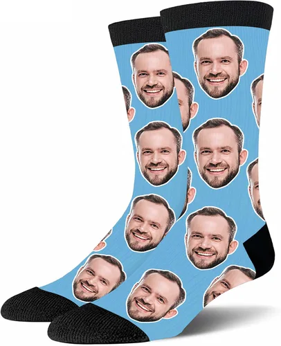 Miniatura 25 de Yofair Calcetines personalizados con foto – Calcetines divertidos personalizados con imagen – Regalos de Navidad personalizados para hombres