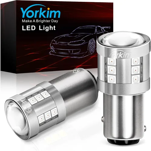Miniatura 16 de Yorkim Foco led 3157 de color blanco, 6500K de alto brillo 3156 foco led con proyector 3057 3056 3457 4157 foco led de repuesto para luz de giro