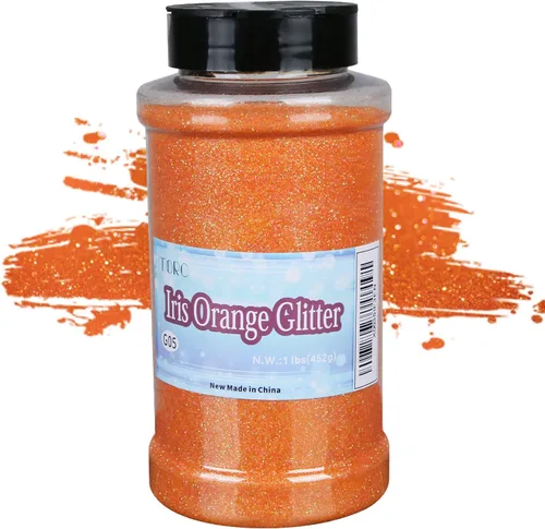 Miniatura 27 de TORC Purpurina fina roja de 1 libra y 16 onzas de purpurina en polvo para vasos, resina para manualidades, slime, cosméticos, pintura de uñas, Rojo