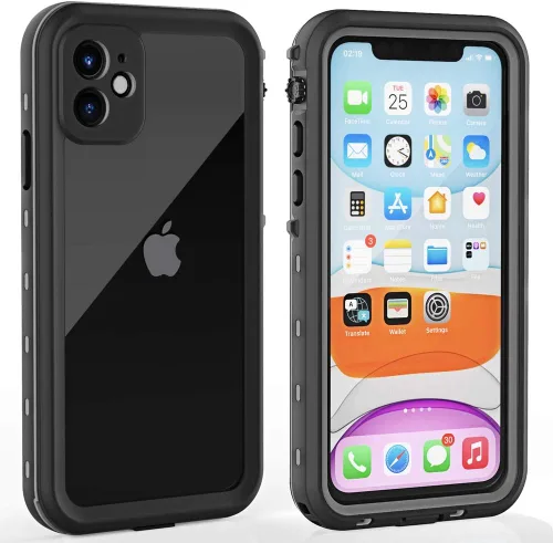 Miniatura 8 de Funda impermeable para iPhone 11 con protector de pantalla, protector de cuerpo completo, a prueba de golpes, a prueba de polvo, a prueba de Negro