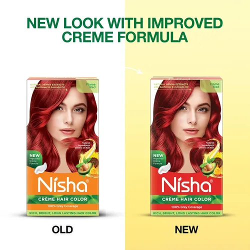 Miniatura 9 de Nisha - Tinte cremoso para el cabello (150 ml/cada) rojo llama, paquete de 1