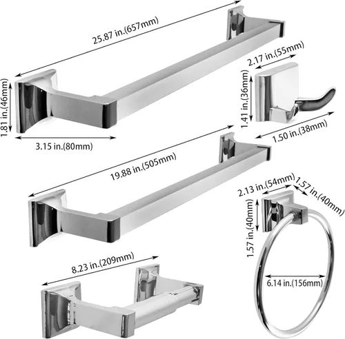 Miniatura 2 de SENTO - Juego de accesorios de baño clásicos para bodega, juego de accesorios de baño de metal resistente para montar en la pared, incluye gancho