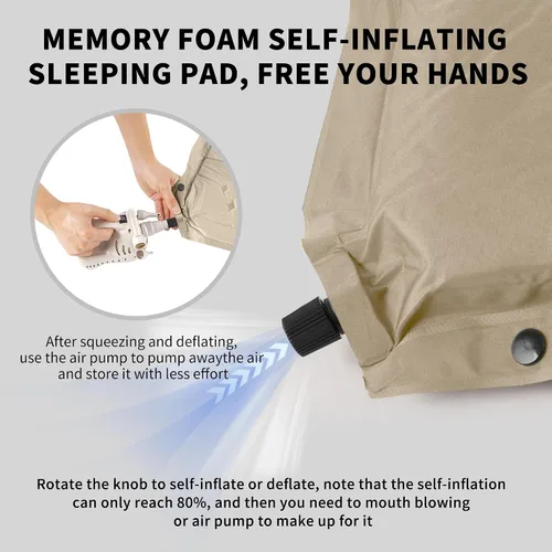Miniatura 8 de Naturehike Colchoneta de dormir autoinflable de espuma ultra gruesa de 4 pulgadas, R9.5 con tela 75D, colchón de aire para las 4 estaciones
