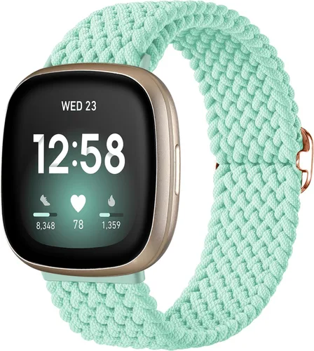 Miniatura 31 de Maledan Banda elástica trenzada compatible con Fitbit Sense/Versa 3/4 y Sense 2, correa elástica suave para reloj inteligente, accesorio