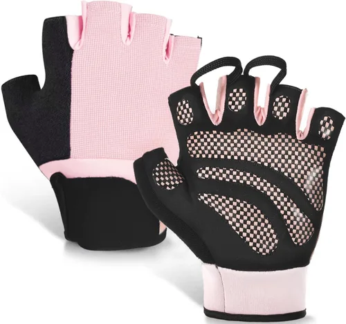 Miniatura 8 de sunnex Guantes de levantamiento de pesas con soporte extendido para la muñeca, guantes de gimnasio acolchados de silicona de alto agarre