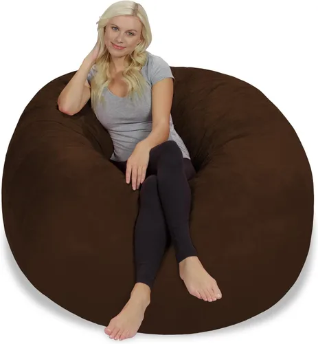 Miniatura 3 de Chill Sack Puf - Sillón gigante de espuma viscoelástica de 5 pies, sofá grande con funda de microfibra suave, color marrón