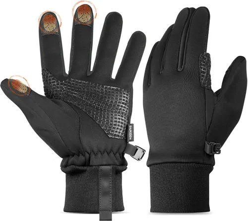 Sukeen Guantes cálidos de invierno para hombres y mujeres, guantes de invierno antideslizantes para pantalla táctil para hombres, ciclismo, correr,