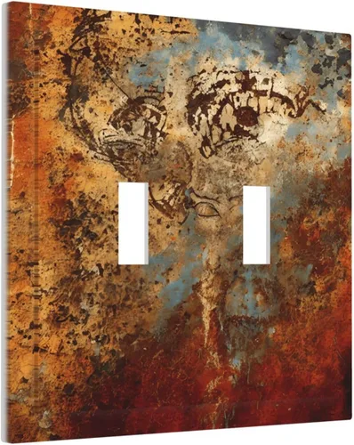 Miniatura 66 de Cubiertas Decorativas para Placas de Interruptor Abstracto Moderno de Mediados de Siglo Arco Boho Sol Dorado Hoja 1 Gang Placa de Pared Cubierta