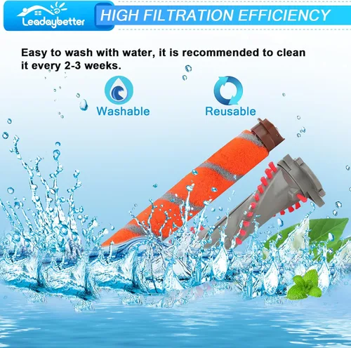 Miniatura 7 de Leadaybetter Kit de repuesto de rodillo de cepillo compatible con aspiradora Shark DuoClean NV800 NV801 NV803 UV810 HV380 HV381 HV381C HV382 HV383