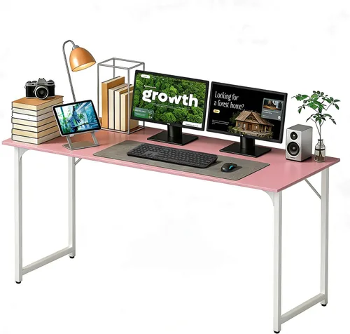 Miniatura 35 de BestOffice Escritorio para computadora, escritorio de oficina en casa, estilo moderno y simple para oficina en casa, estudio y escritura