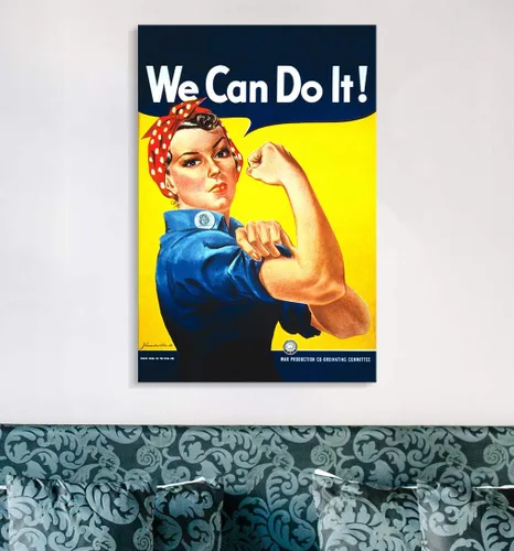 Miniatura 2 de Impresión en Lienzo Arte de Pared - We Can Do It Rosie The Riveter Póster de la Segunda Guerra Mundial - 24x36 pulgadas Podemos hacerlo