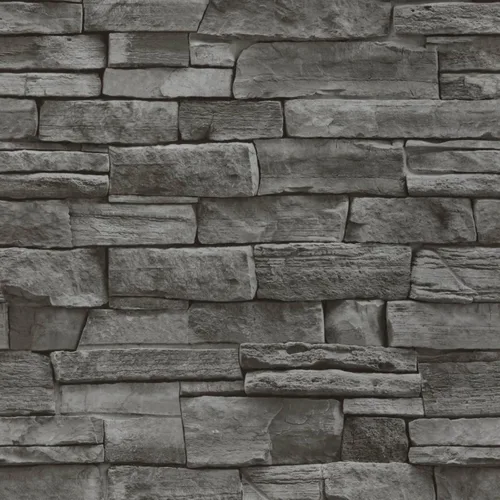 Miniatura 9 de Abyssaly Papel tapiz de ladrillo de piedra gris oscuro, despegar y pegar, 17.71 x 118 pulgadas, papel de contacto autoadhesivo, extraíble