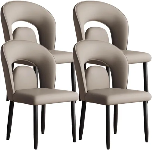 Miniatura 14 de YVYKFZD Leather Dining Chairs, Kitchen Chairs Set with Curved Back, Upholstered Dining Room Chair, Armless Comfy Side Chair, for Living Room