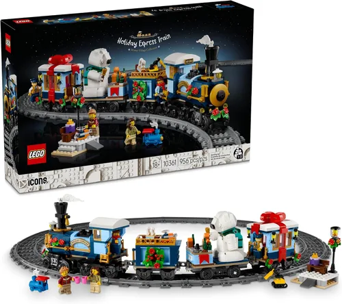 LEGO Icons Holiday Express - Juego de construcción de tren para adultos, a partir de 18 años, decoración del hogar de temporada para dormitorio o