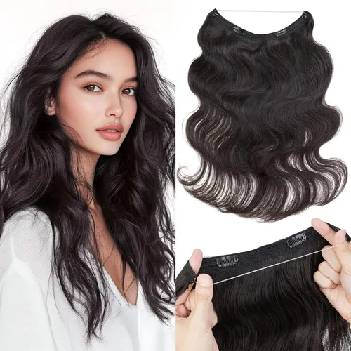 Miniatura 14 de MY-LADY - Extensiones de cabello humano real, extensiones de cabello humano real, 12 pulgadas, color marrón oscuro, extensiones de cabello largo