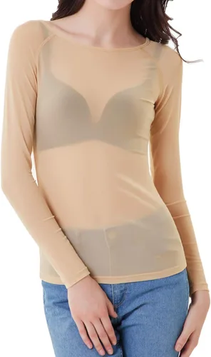 Miniatura 6 de Grace Karin - Blusa de manga larga de malla transparente para mujer