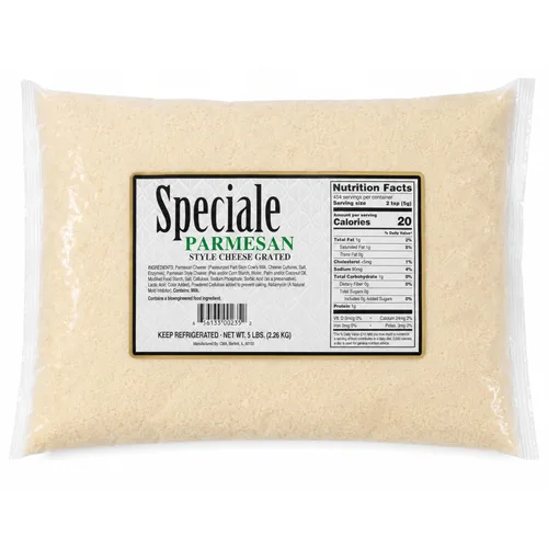 Speciale Queso parmesano rallado de estilo italiano, bolsa a granel de 5 libras, queso rallado fino de primera calidad para pasta, pizza, sopas y