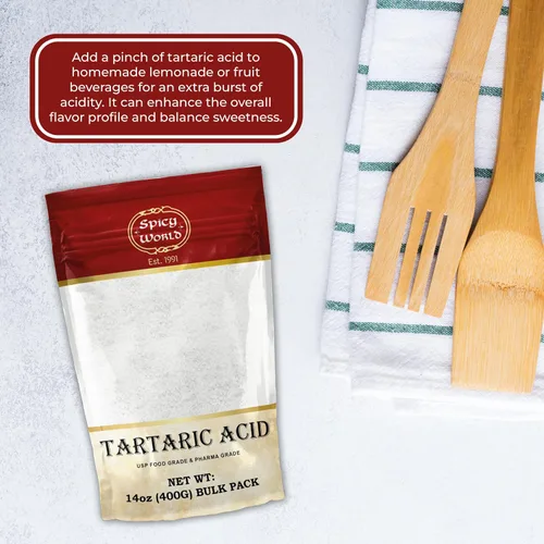 Miniatura 7 de Spicy World Bolsa grande de ácido tartárico puro de 14 onzas, grado superior, certificado USP, grado alimenticio, vegano, perfecta