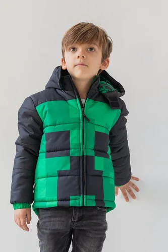 Miniatura 2 de Minecraft Steve Creeper - Abrigo de invierno con cremallera forro polar verde con licencia oficial de star wars silent one crew