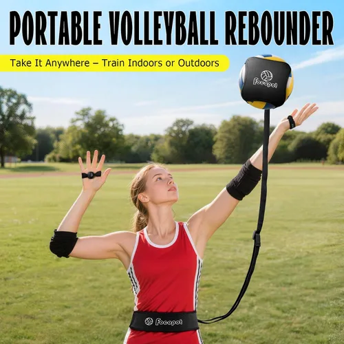 Miniatura 6 de Ayudante para equipo de entrenamiento de voleibol focopot, entrenador de voleibol en solitario para practicar saque, picada, colocación y pase