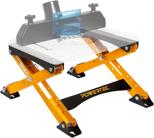 POWERTEC Soporte de Mesa Plegable para Enrutador – Base de Estación de Trabajo de Altura Ajustable para Mesas de Enrutador de Recorte de 11-1/2" x