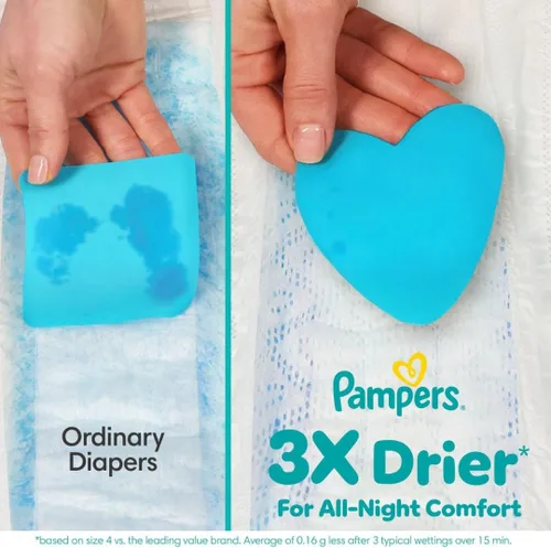 Miniatura 6 de Pampers ZZZ Pañales Nocturnos, Talla 7 (41+ libras), 36 Unidades, Protección Nocturna Pañales Desechables para Bebé, Protección Nocturna contra
