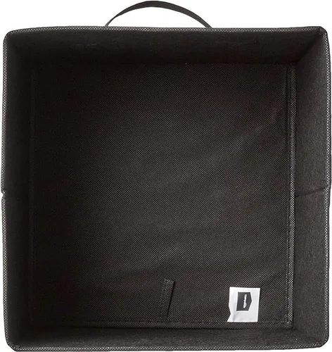 Miniatura 3 de Amazon Basics, Organizador de almacenamiento de tela plegable en forma de cubo con asas, resistente, negro, 10.5-x-10.5-x-11 pulgadas, paquete de 6