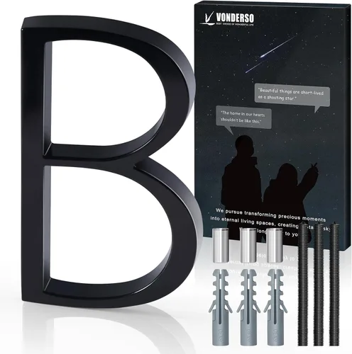 Miniatura 17 de VONDERSO Números flotantes de casa de 5 pulgadas para exteriores, números de dirección modernos de metal antioxidante (3), números de buzón Negro 3