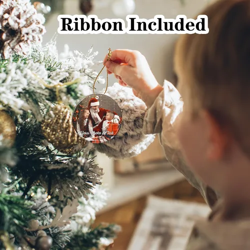 Miniatura 3 de Adornos de Navidad personalizados con foto, adorno de Navidad personalizado, decoración única para colgar del árbol de Navidad para baby shower, A1