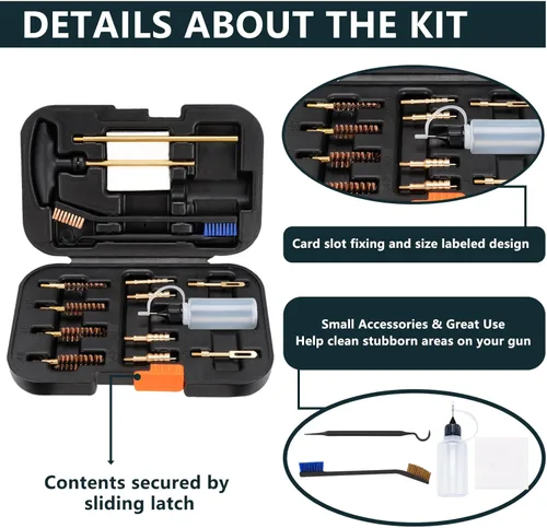 Miniatura 4 de Raiseek Elite Version Kit de limpieza de pistola 0.354 in/.357.22.45.40 Kit de limpieza de pistola y kit de limpieza de pistola Cepillo de latón