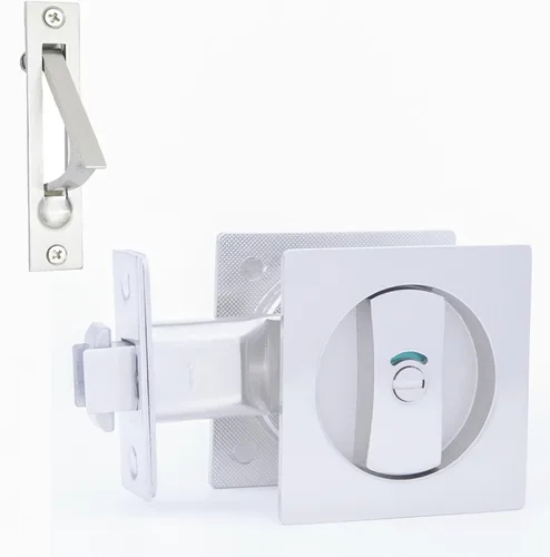 Miniatura 24 de Dontay Cerradura de indicadores codificados por color para puerta de bolsillo, cerradura de manijas de privacidad (cama/baño), fondo de 2-3/8 Negro