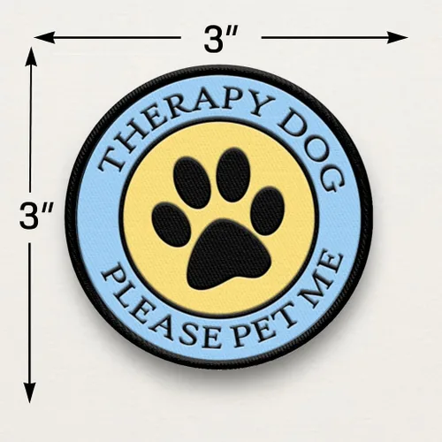 Miniatura 3 de Therapy Dog - Parche cosido con estampado de patas, para terapia de perro o arnés