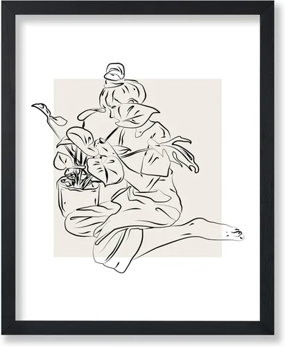 Miniatura 102 de Poster Master Póster de peonías – Estampado de flores retro – Ilustración floral – Ilustración en blanco y negro – Diseño de línea y abstracto