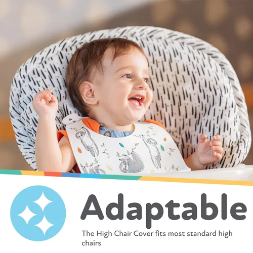 Miniatura 2 de Nuby Funda para silla alta para bebé, protege de derrames y migas, resistente al agua para una fácil limpieza, estampado de pinceladas