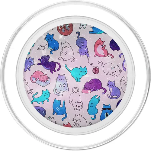 Miniatura 2 de Space Cats - Patrón PopSockets PopSockets PopGrip: agarre intercambiable para teléfonos y tabletas, PopSockets MagSafe PopGrip para iPhone