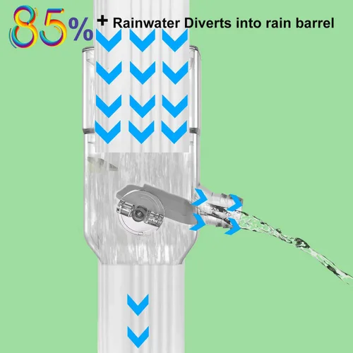 Miniatura 3 de Desviador de bajante, desviador de agua de lluvia se adapta a bajantes de gran tamaño de 3 x 4 pulgadas y bajante de 2 x 3 pulgadas, sistema