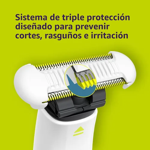 Miniatura 7 de Cuchilla de repuesto Philips Norelco OneBlade Skin Protect, para afeitadora y recortadora eléctrica OneBlade, acero inoxidable duradero, recorte