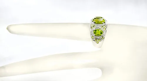 Miniatura 2 de RB Gems - Anillo de plata de ley 925 5 quilates acabado rodiado estilo 3 piedras