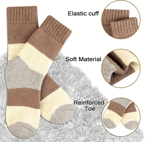 Miniatura 2 de Heatuff Calcetines de lana de invierno para mujer, cálidos, suaves, con cojín completo (5 pares)