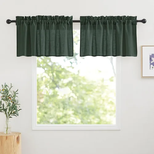 Miniatura 58 de RYB Home - Cortinas semitransparentes de lino Angora