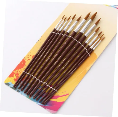 Miniatura 4 de EXCEART Juego de 12 piezas de cepillos para el cabello, suministros de limpieza, juego de pinceles de pintura al óleo, pinceles de pintura, pincel